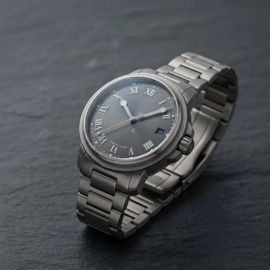Illustrative render — reading the listing of the Breguet Marine 5517TI/G2/TZ0 (titanium, slate sunburst dial, titanium bracelet)