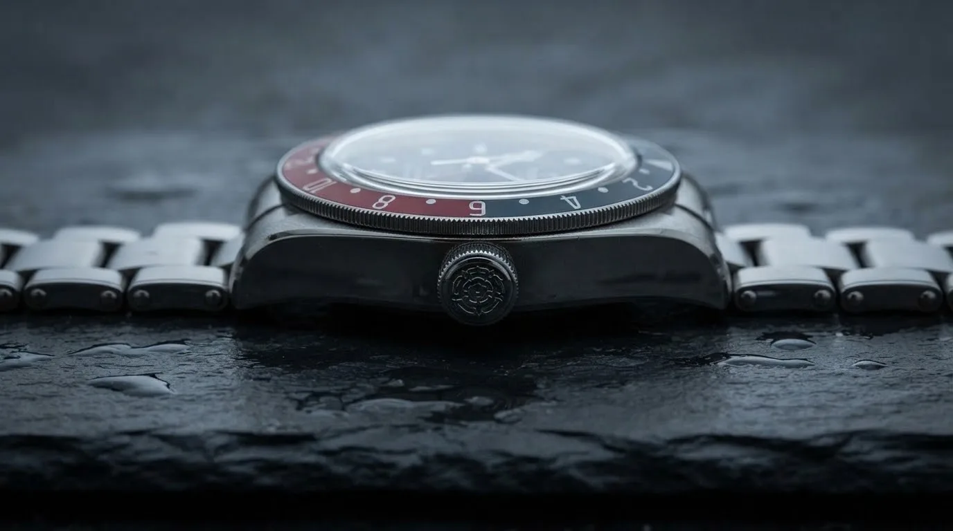 Illustrative render — reading the listing of the Tudor Black Bay GMT 41mm M79830RB-0001 (steel, burgundy and blue bezel, black dial, riveted steel bracelet)
