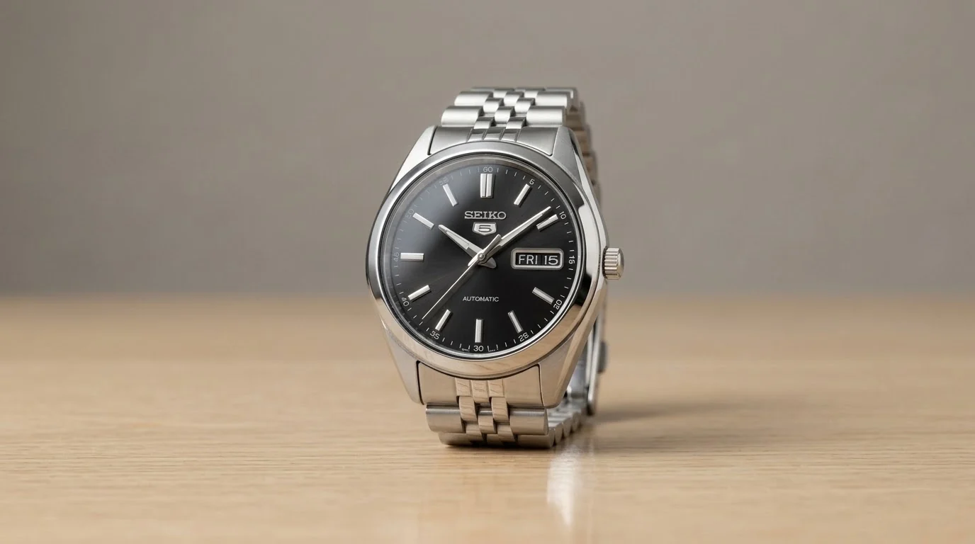 Illustrative render — two things it will not do of the Seiko 5 SNKL23