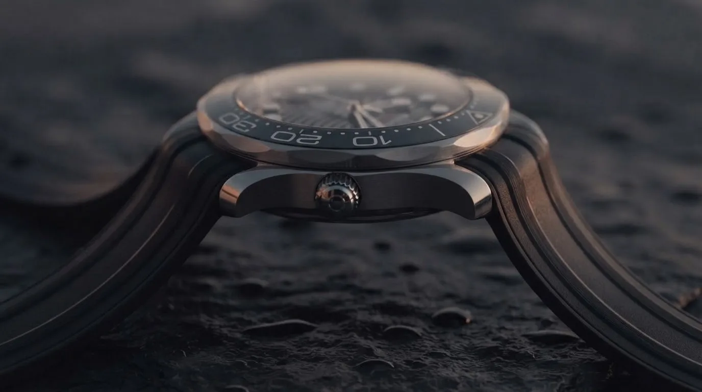 Illustrative render — reading the listing of the Omega Seamaster Diver 300M Co-Axial Master Chronometer 42mm 210.32.42.20.01.001 (steel, black ceramic dial, black rubber strap)