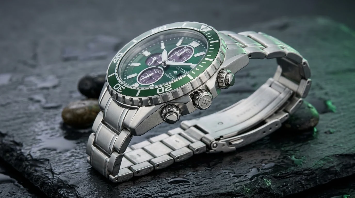 Illustrative render — caliber b612 of the Citizen Promaster Dive Chronograph CA0820
