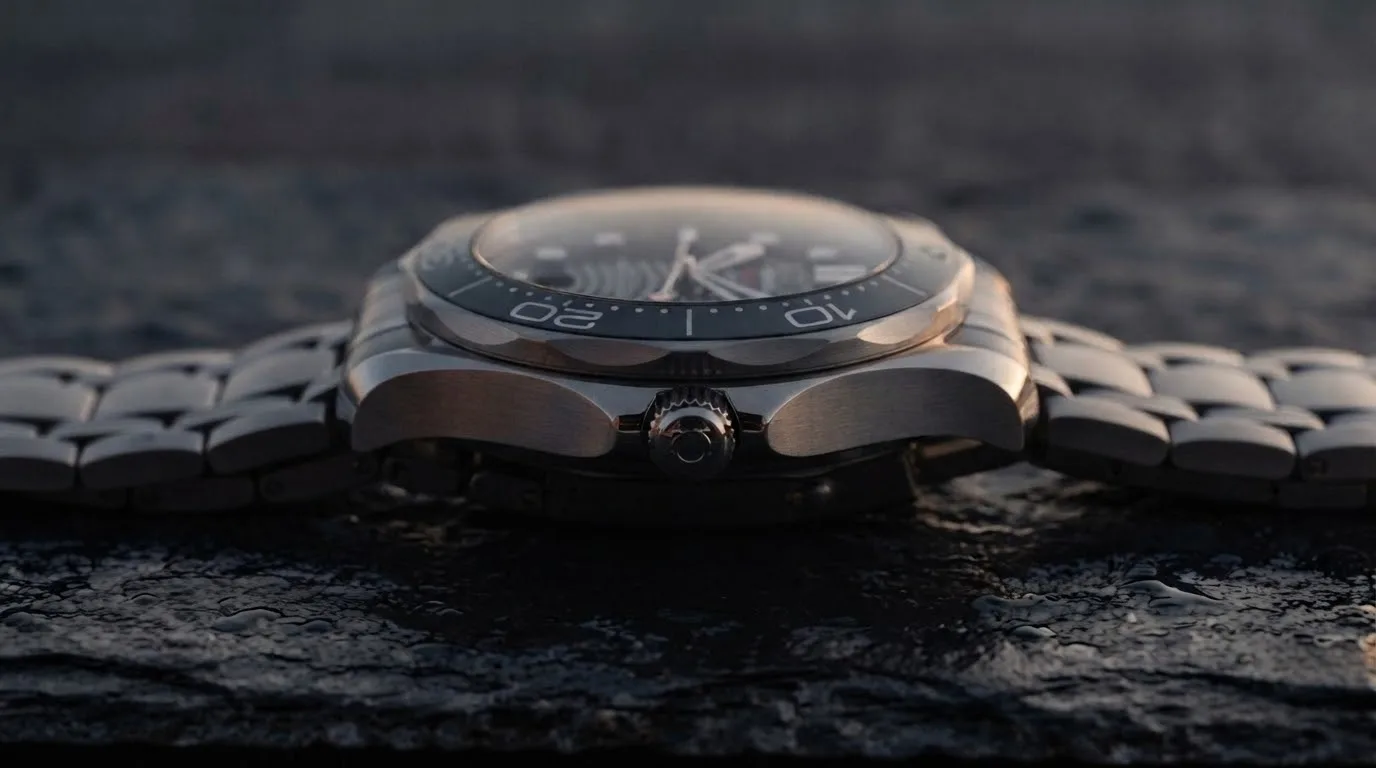 Illustrative render — reading the listing of the Omega Seamaster Diver 300M Co-Axial Master Chronometer 42mm 210.30.42.20.01.001 (steel, black ceramic dial, steel bracelet)