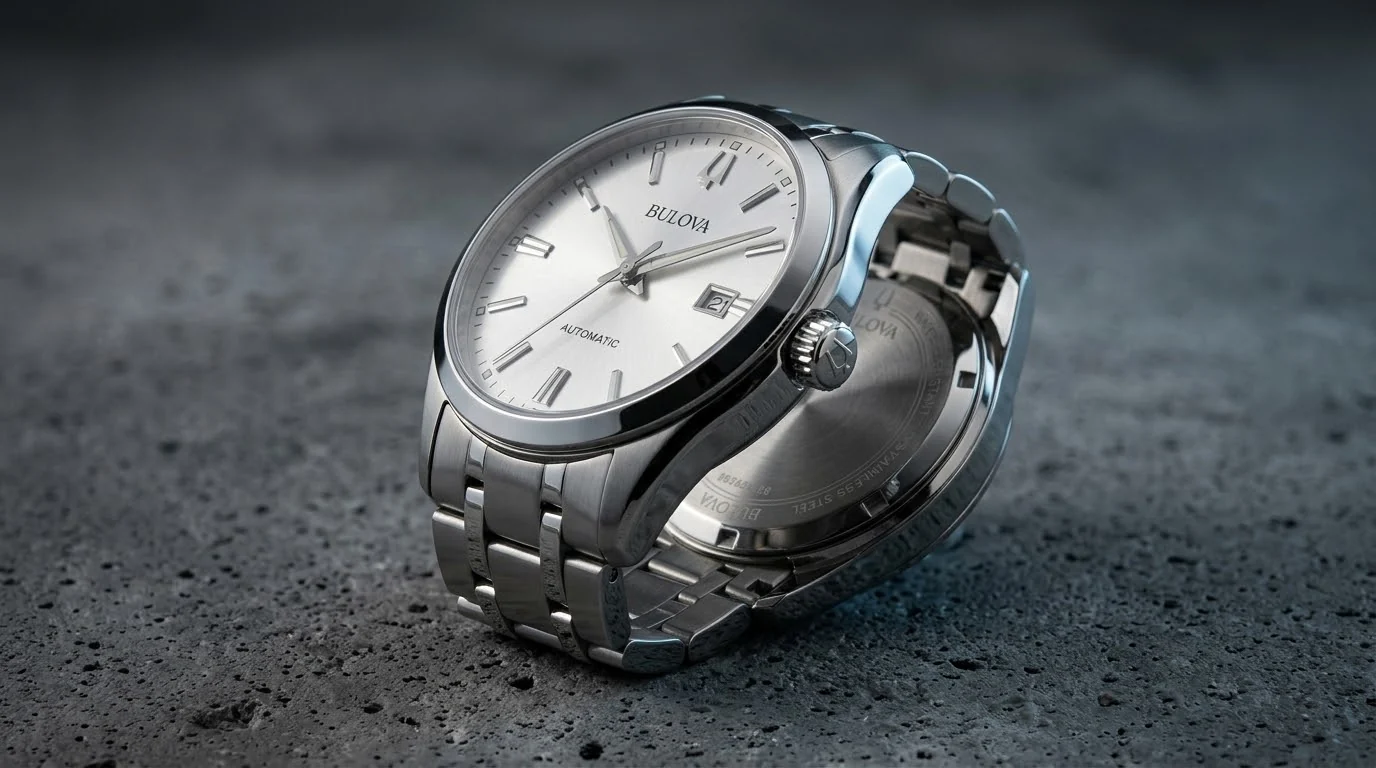 Illustrative render — the right size of the Bulova Surveyor Automatic