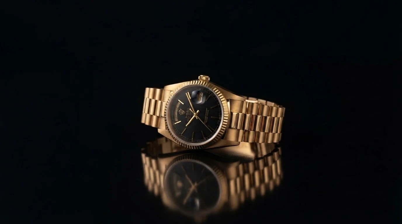 Illustrative render — what forty-year-old gold means of the Rolex Day-Date 36 "President"