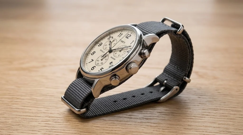 Illustrative render — why weekender of the Timex Weekender Chronograph