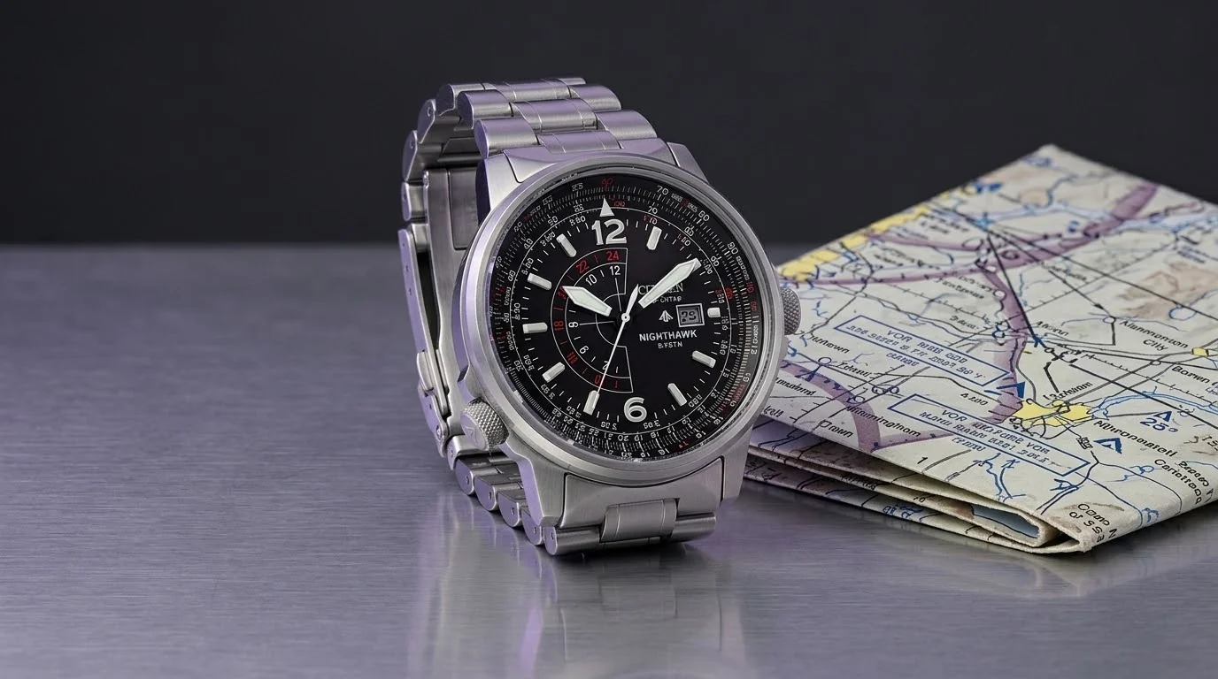 Illustrative render — not a chronograph of the Citizen Promaster Air Nighthawk