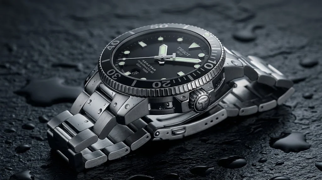Illustrative render — the prx engine of the Tissot Seastar 1000 Automatic