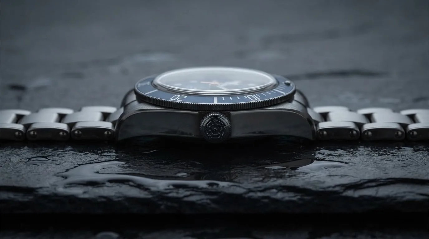 Illustrative render — reading the listing of the Tudor Black Bay Fifty-Eight 39mm M79030B-0001 (steel, navy blue bezel and dial, riveted steel bracelet)