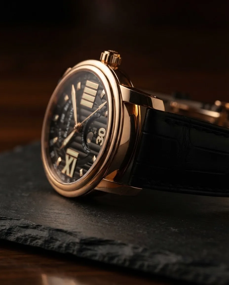 Illustrative render — reading the listing of the Blancpain L-Evolution Moon Phase 8 Days 8866-3630-53B (18k red gold)