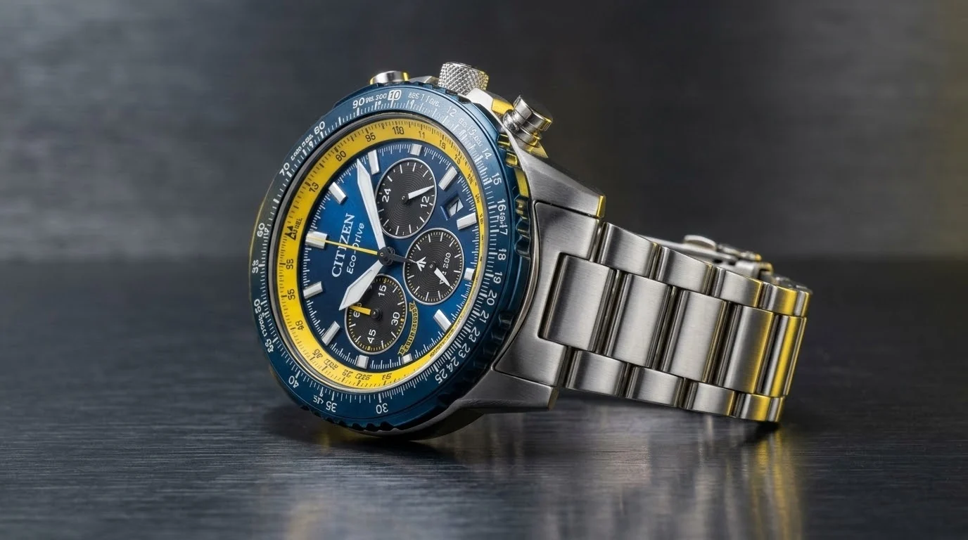 Illustrative render — why 40mm matters of the Citizen Blue Angels Navihawk 40mm