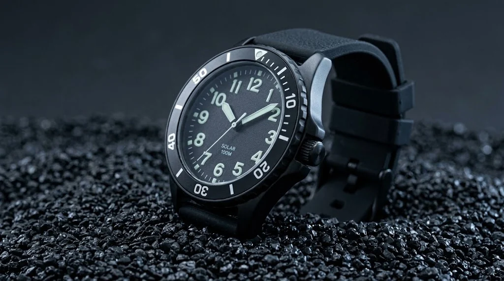 Illustrative render — what nobody has verified of the findtime Solar Military Analog