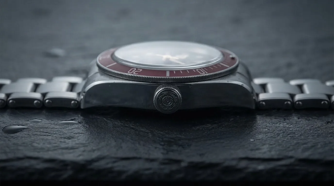 Illustrative render — reading the listing of the Tudor Black Bay 41mm M7941A1A0RU-0001 (steel, burgundy bezel, black dial, steel bracelet, METAS Master Chronometer)