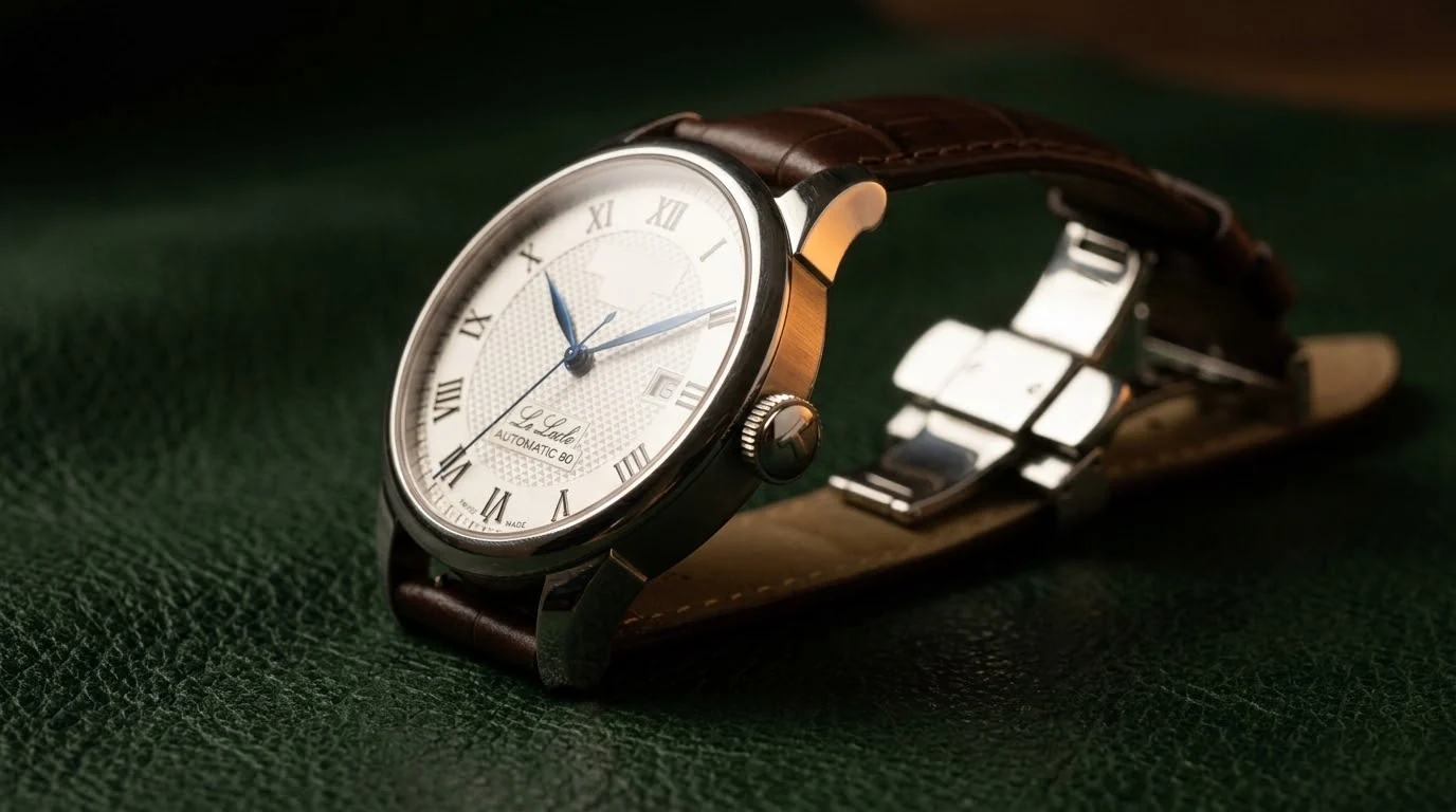 Illustrative render — under ten millimetres of the Tissot Le Locle Powermatic 80