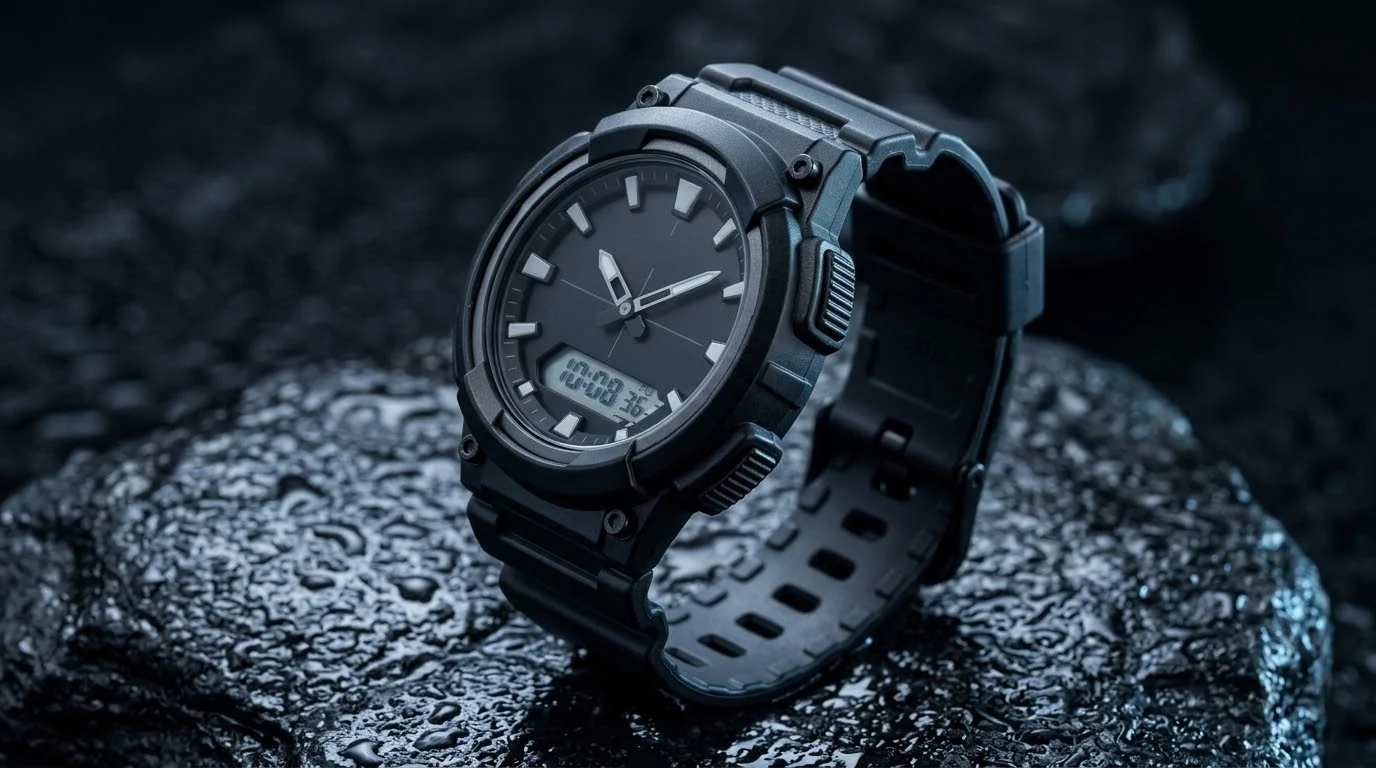 Illustrative render — module 5745 of the Casio AQ-S820W Solar