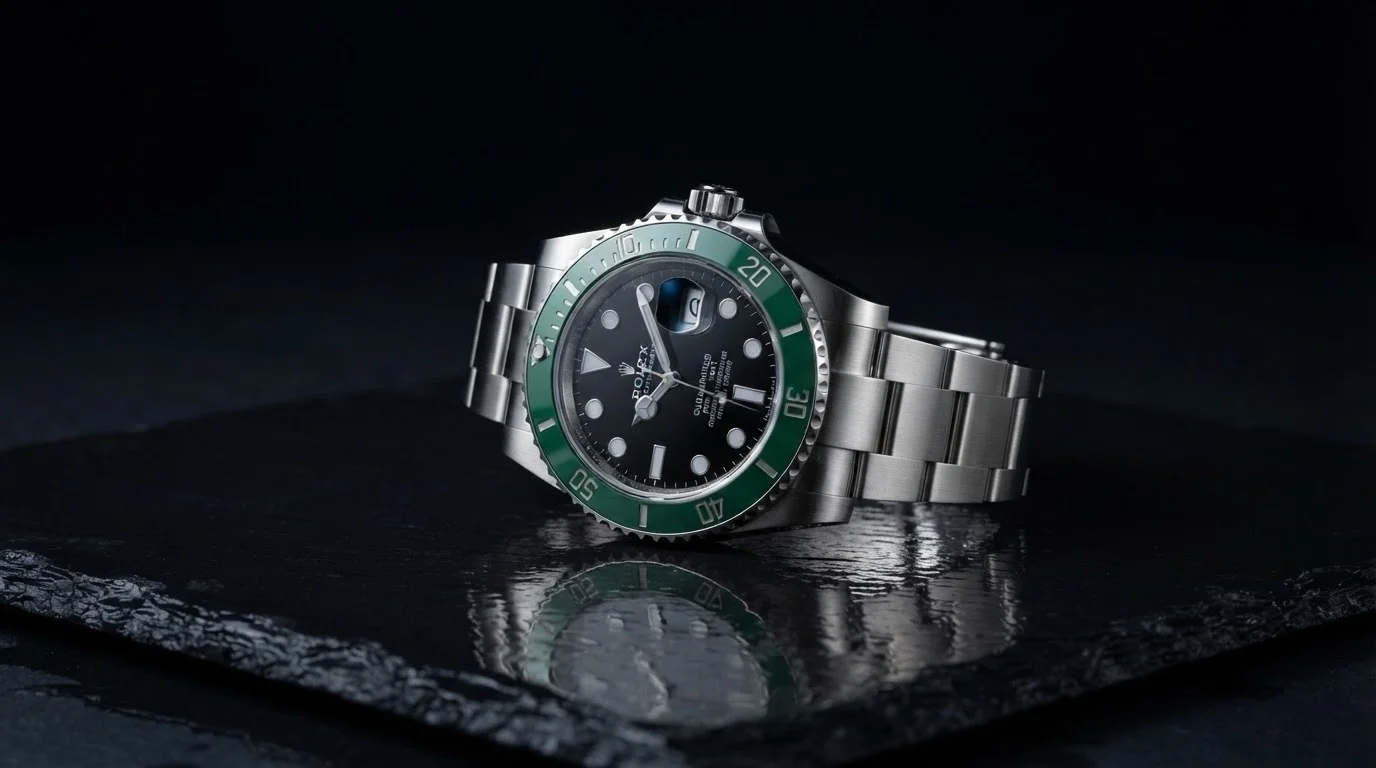 Illustrative render — caliber 3235 and the 300m case of the Rolex Submariner Date 41 "Starbucks"
