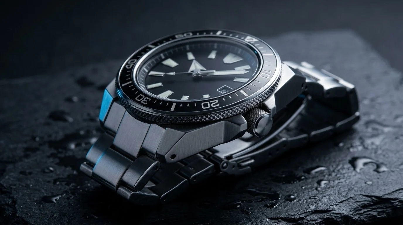 Illustrative render — built for a wetsuit of the Seiko Prospex Samurai SRPF03