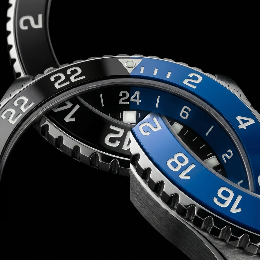 Mido Ocean Star GMT M026 dual-tone bezel macro