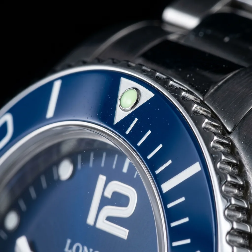 Ceramic bezel close-up