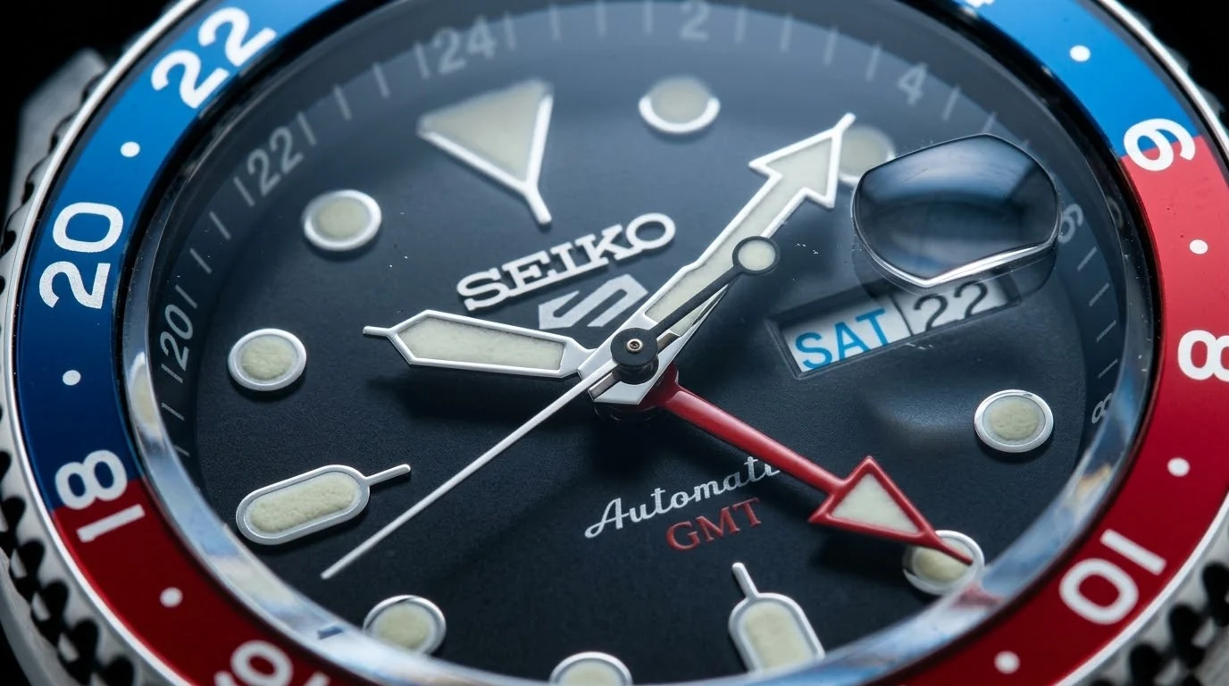 Illustrative render — how the 4r34 works of the Seiko 5 Sports GMT SSK001