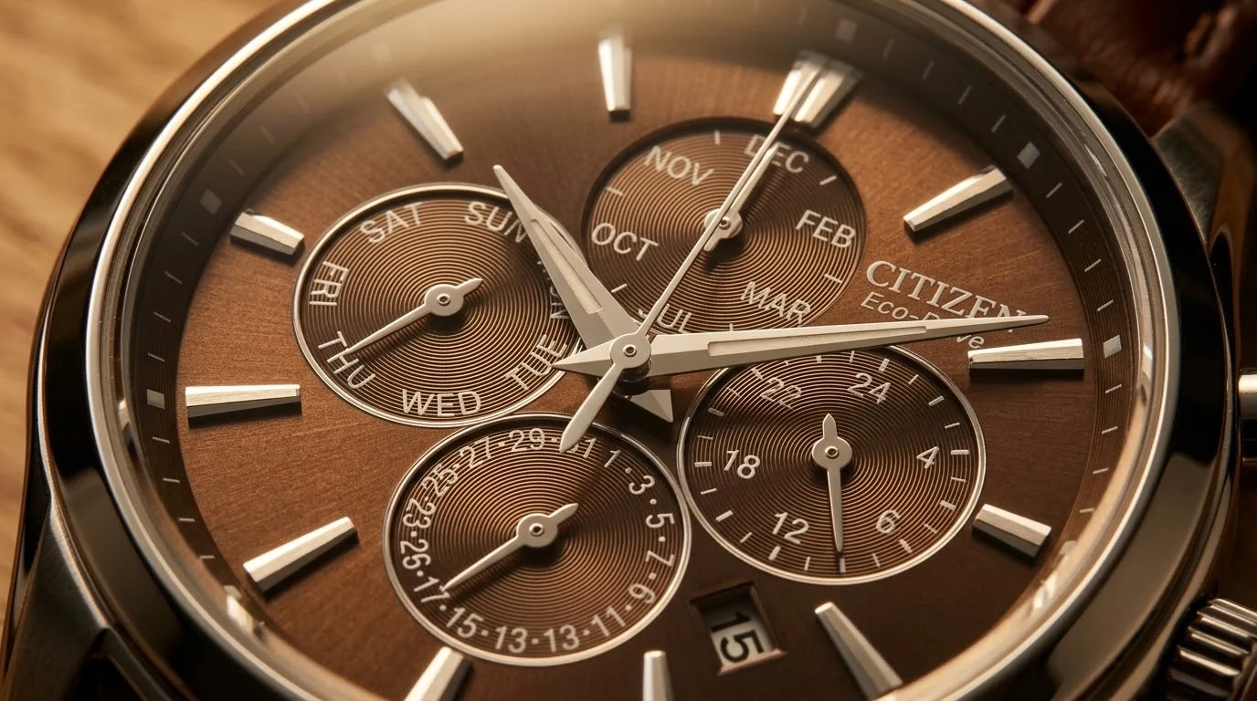 Illustrative render — what calendrier means of the Citizen Eco-Drive Calendrier