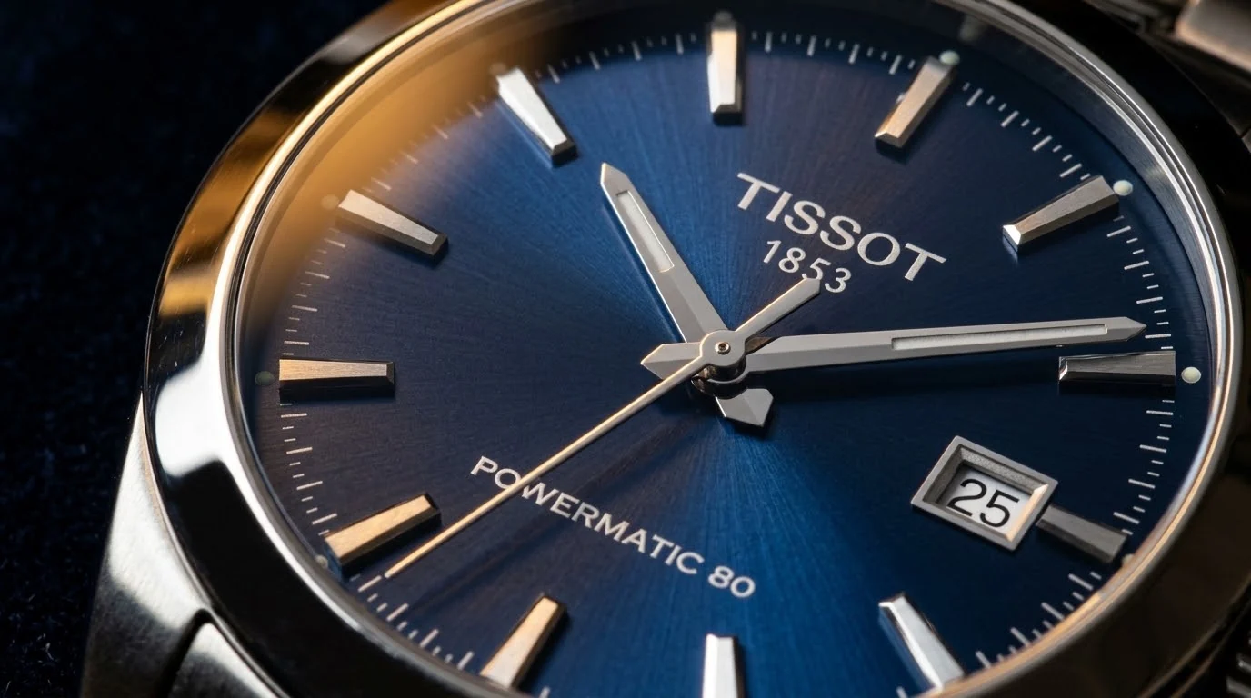 Illustrative render — dress-sport of the Tissot Gentleman Powermatic 80 Silicium
