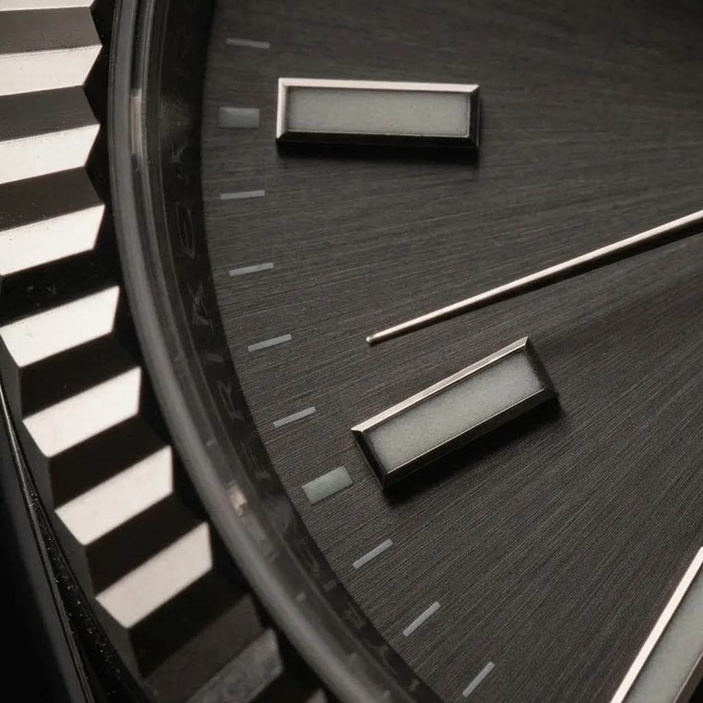 Illustrative render — why the 36 with a black dial is the datejust of the Rolex Datejust 36 126234 (steel, white gold fluted bezel, black dial)