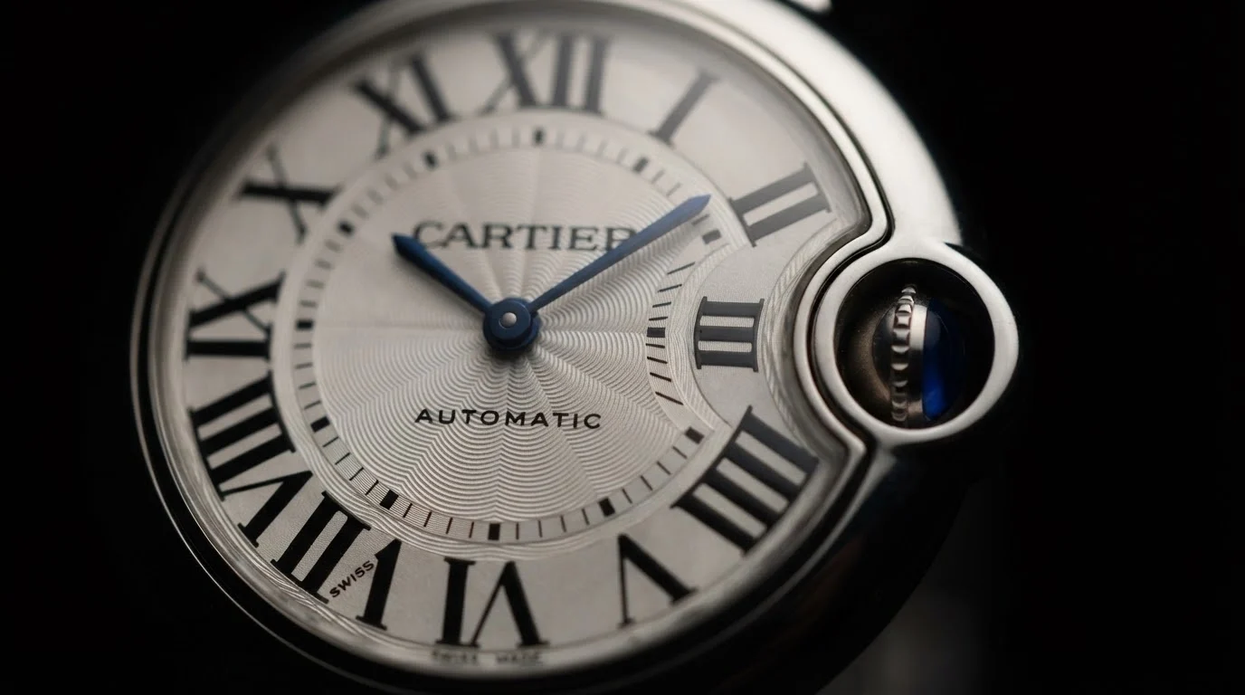 Illustrative render — the crown is the design of the Cartier Ballon Bleu 33 Automatic