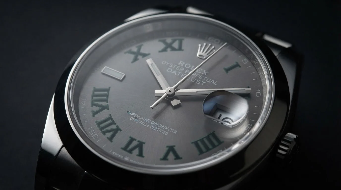 Illustrative render — why 36 and not 41 of the Rolex Datejust 36 "Wimbledon"