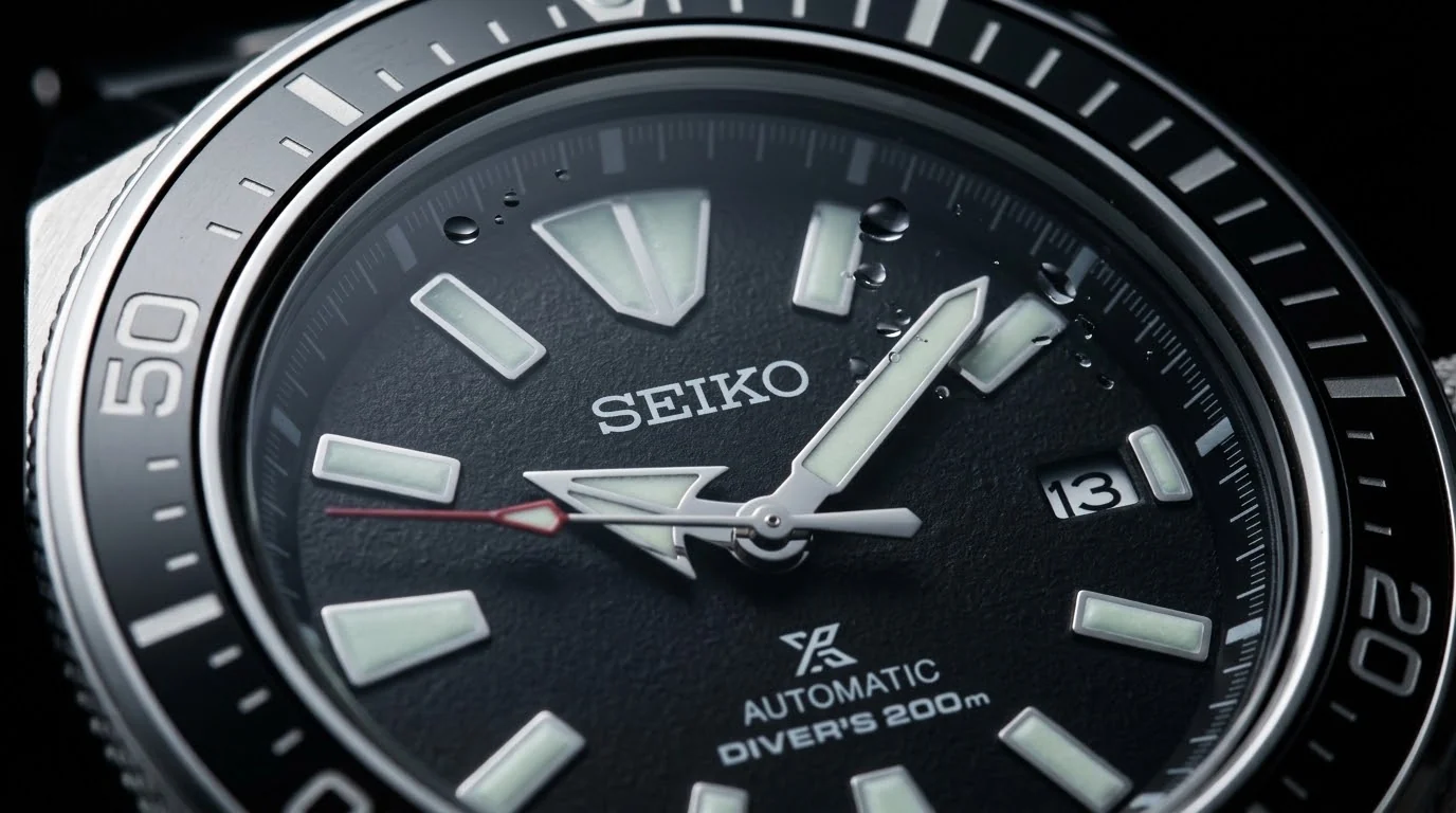 Illustrative render — 200m, properly of the Seiko Prospex Samurai SRPL13