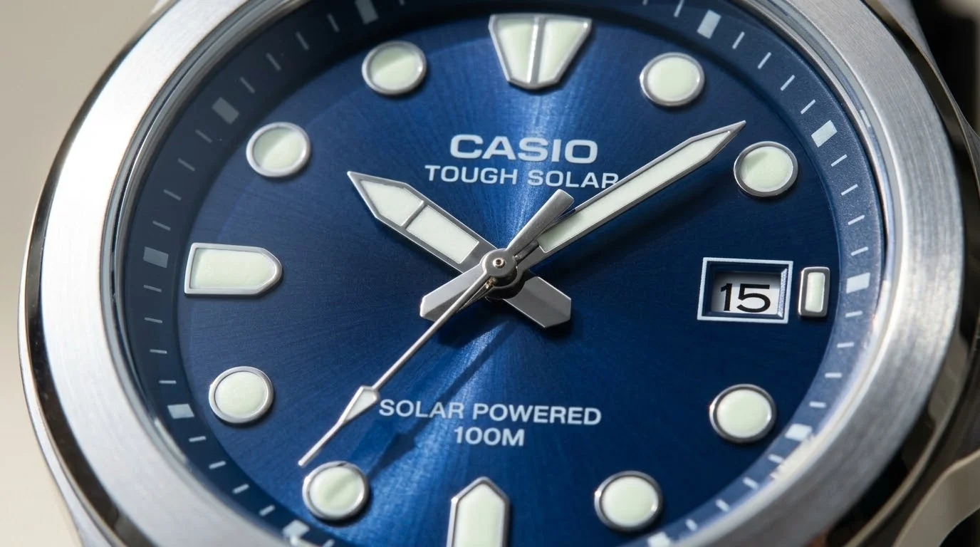Illustrative render — a diver’s outline of the Casio MTP-S110 Solar