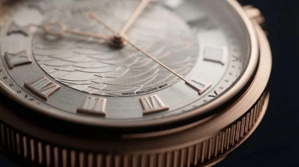 Illustrative render — chronometer-maker to the navy of the Breguet Marine 5517 (18k rose gold, wave dial)