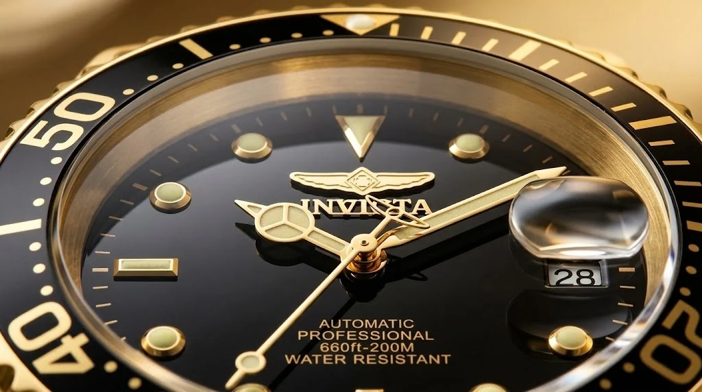 Illustrative render — the plating of the Invicta Pro Diver Automatic 23681