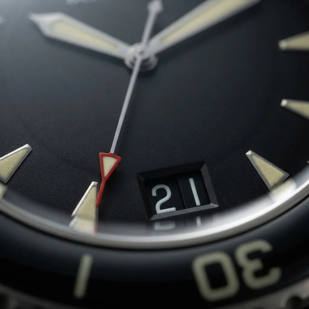 Illustrative render — fifty fathoms, five days of the Blancpain Fifty Fathoms Grande Date 5050-12B30-B52A (steel, black dial, sail-canvas strap)