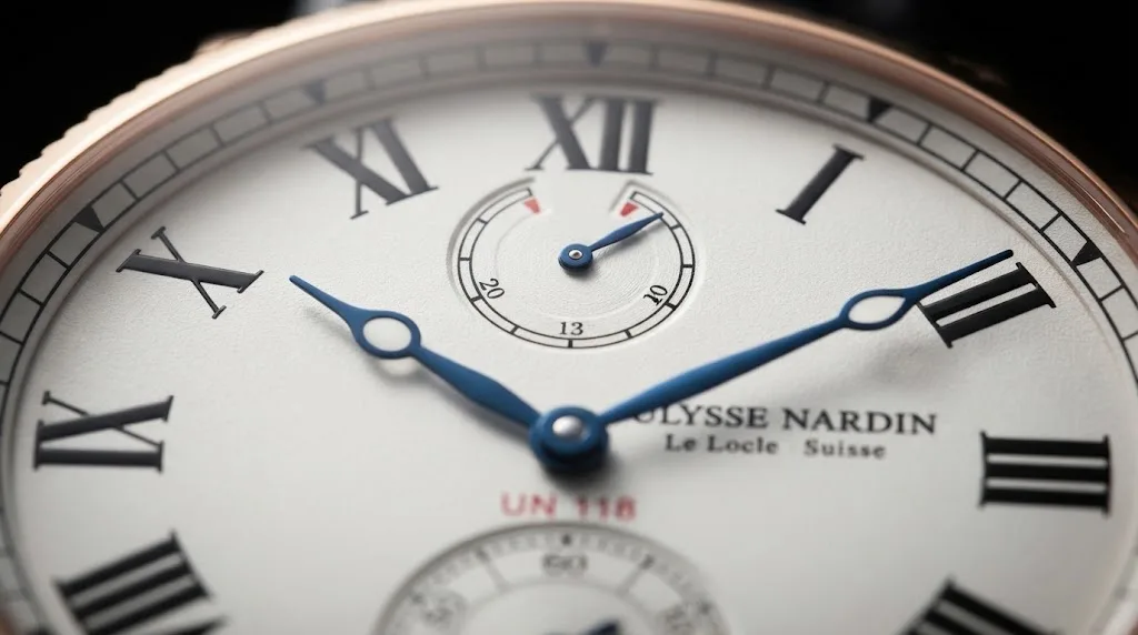 Illustrative render — from the ship to the wrist of the Ulysse Nardin Marine Chronometer Manufacture 43mm (18k rose gold)
