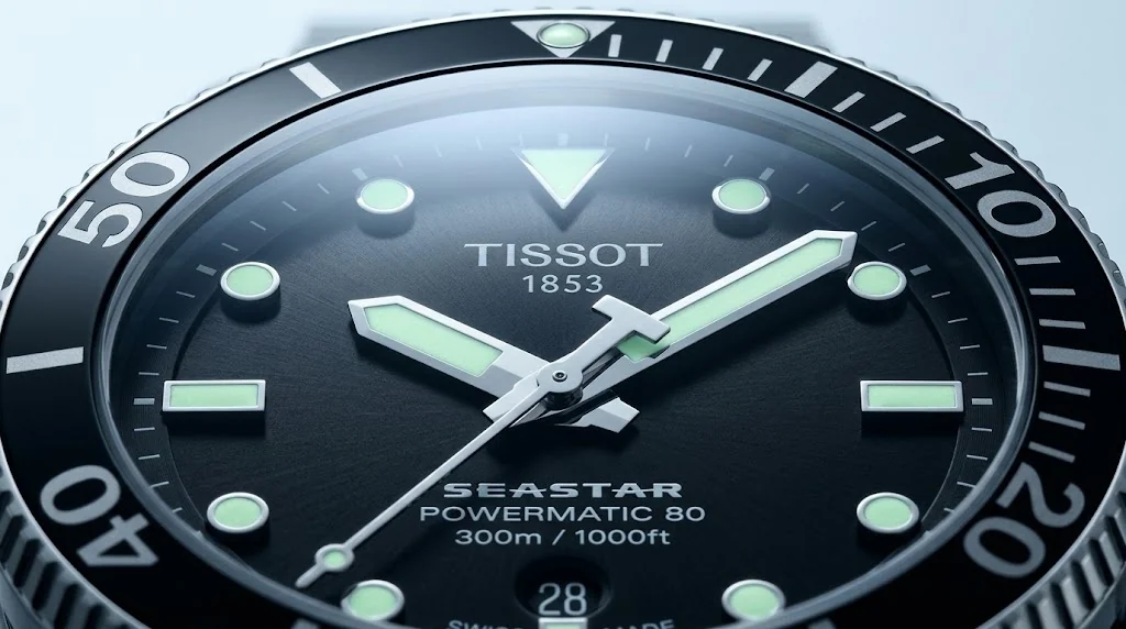 Illustrative render — what 300m buys of the Tissot Seastar 1000 Automatic
