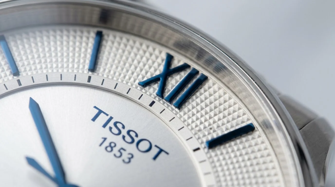 Illustrative render — the road of the Tissot Chemin des Tourelles Powermatic 80