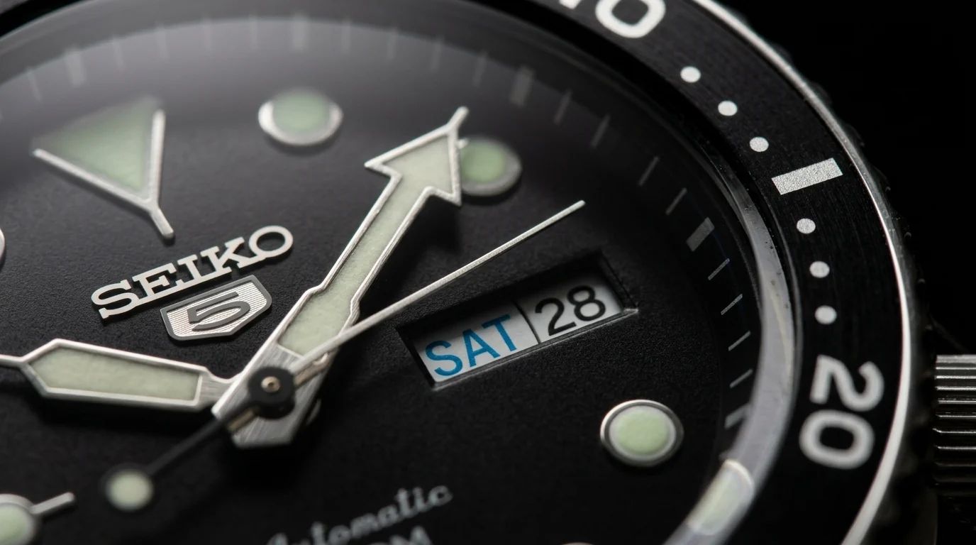 Illustrative render — the 4r36 of the Seiko 5 Sports 5KX