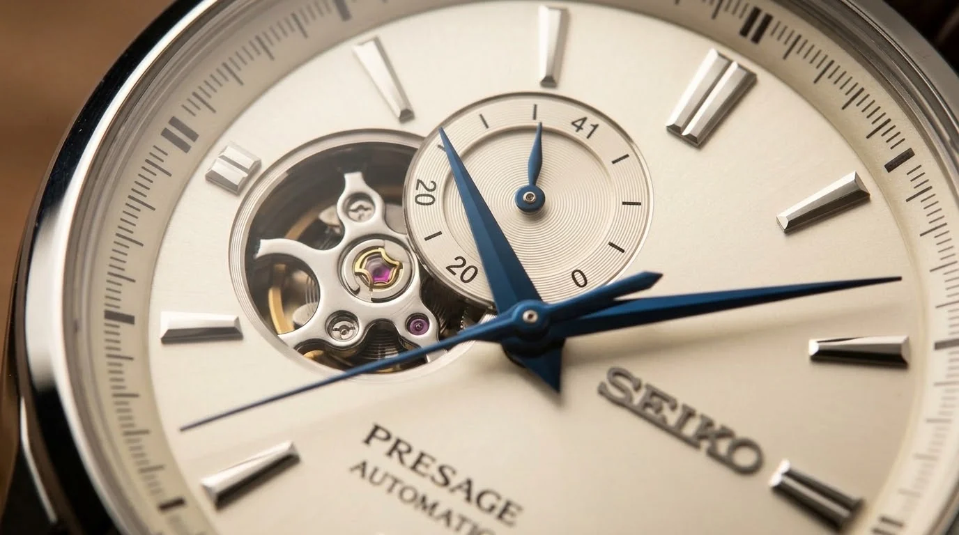 Illustrative render — the open heart of the Seiko Presage SSA425 Open Heart