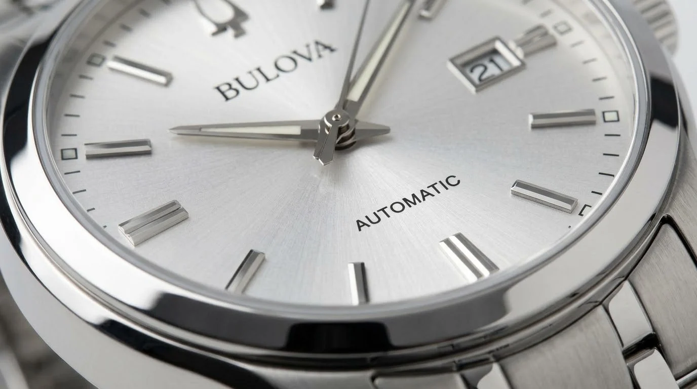 Illustrative render — inside the caseback of the Bulova Surveyor Automatic