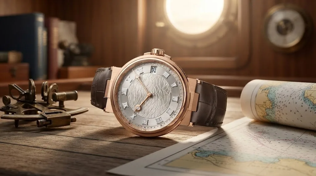 Illustrative render of the Breguet Marine 5517 (rose gold)