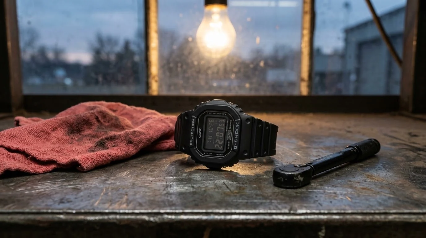 Illustrative render — hero view of the Casio G-Shock DW-5600 Square