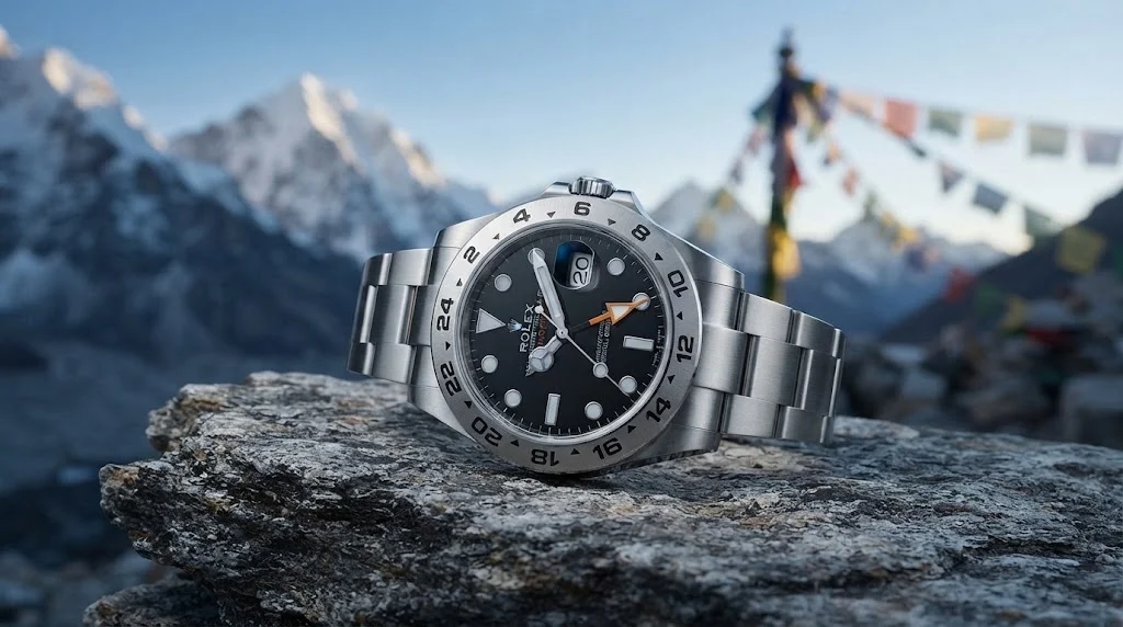 Illustrative render of the Rolex Explorer II 42