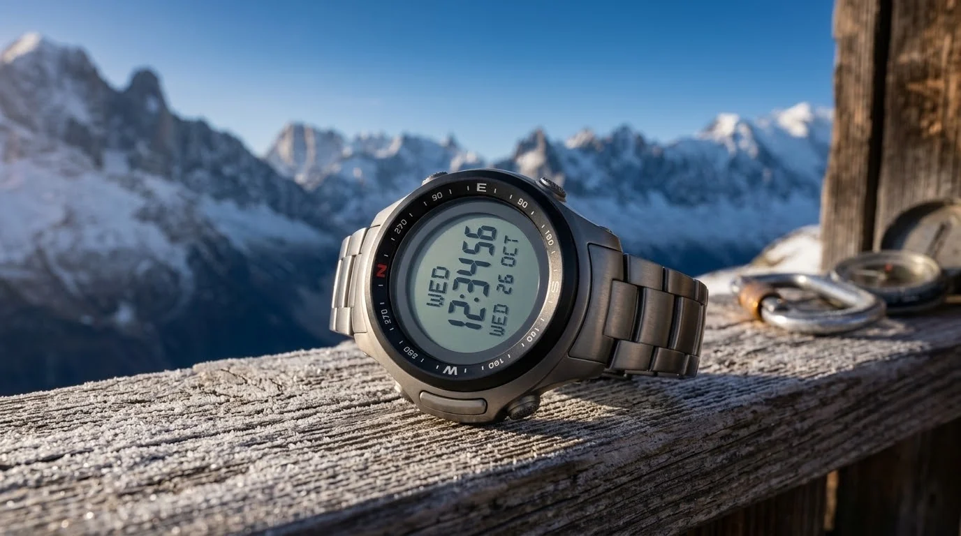 Illustrative render — hero view of the Casio Pro Trek PRW3500T-7