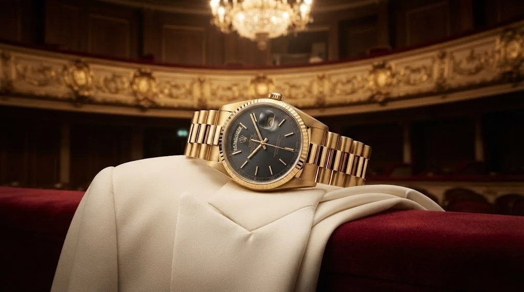 Illustrative render of the Rolex Day-Date "President" 36