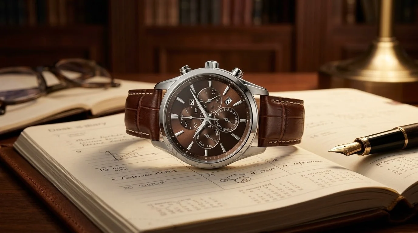 Illustrative render — hero view of the Citizen Eco-Drive Calendrier