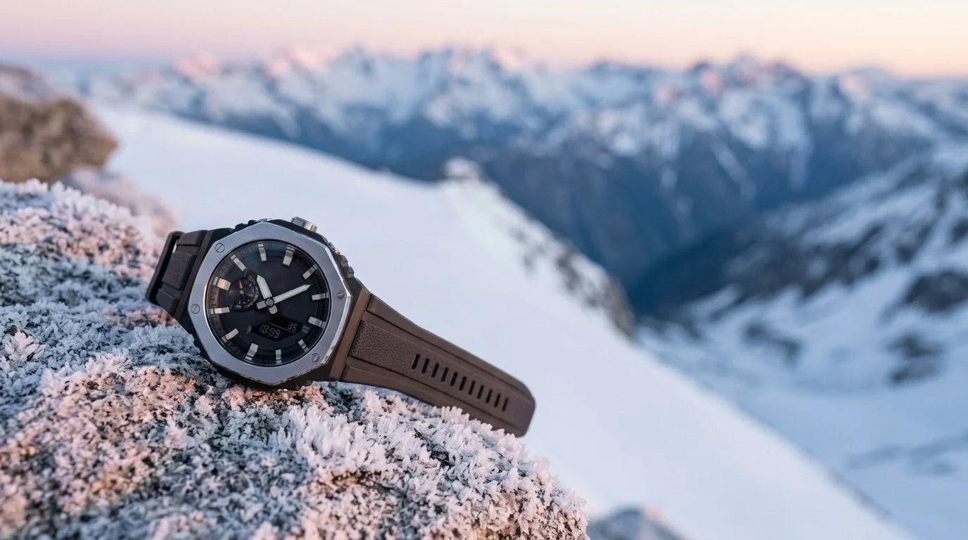 Illustrative render — hero view of the Casio Pro Trek PRW-B1000-1