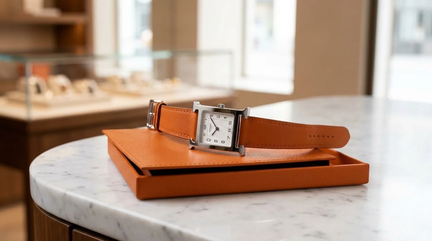Illustrative render of a Hermès Heure H