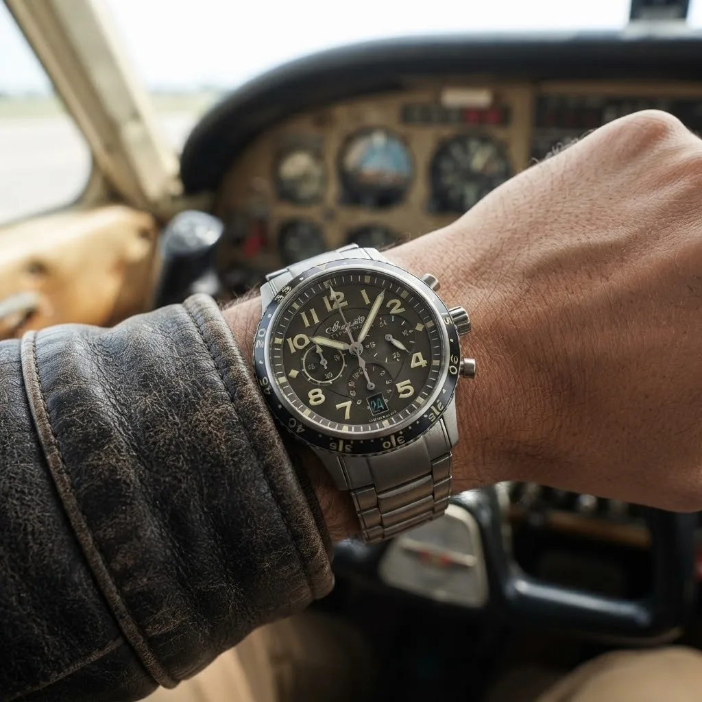 Illustrative render — buying it on amazon of the Breguet Type XXI Transatlantique 3810TI/H2/TZ9 (titanium, ruthenium dial, titanium bracelet)