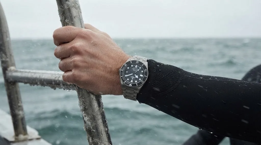 Illustrative render — buying it on amazon of the Tudor Pelagos 42mm M25600TN-0001 (titanium, black ceramic bezel, black dial, titanium bracelet)