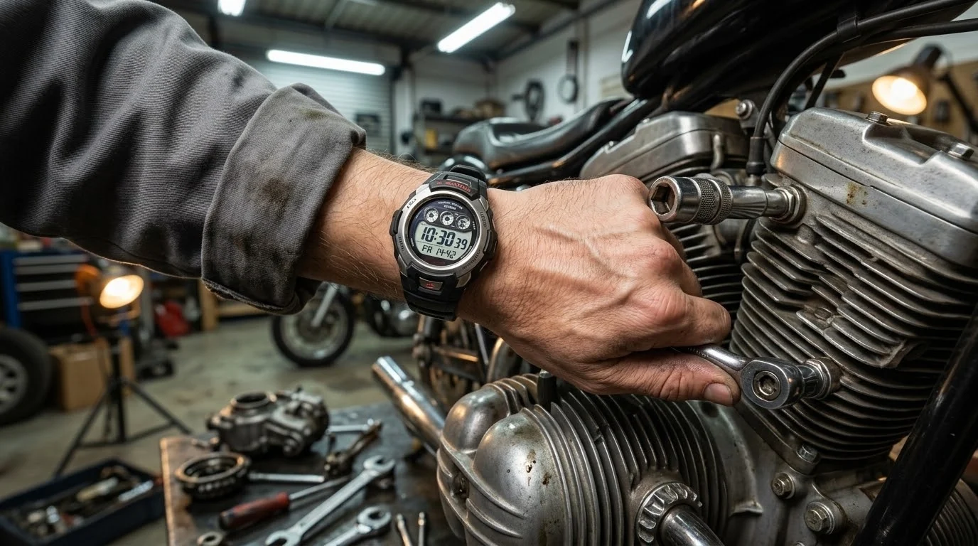 Illustrative render — the steel ring of the Casio G-Shock GWM530A